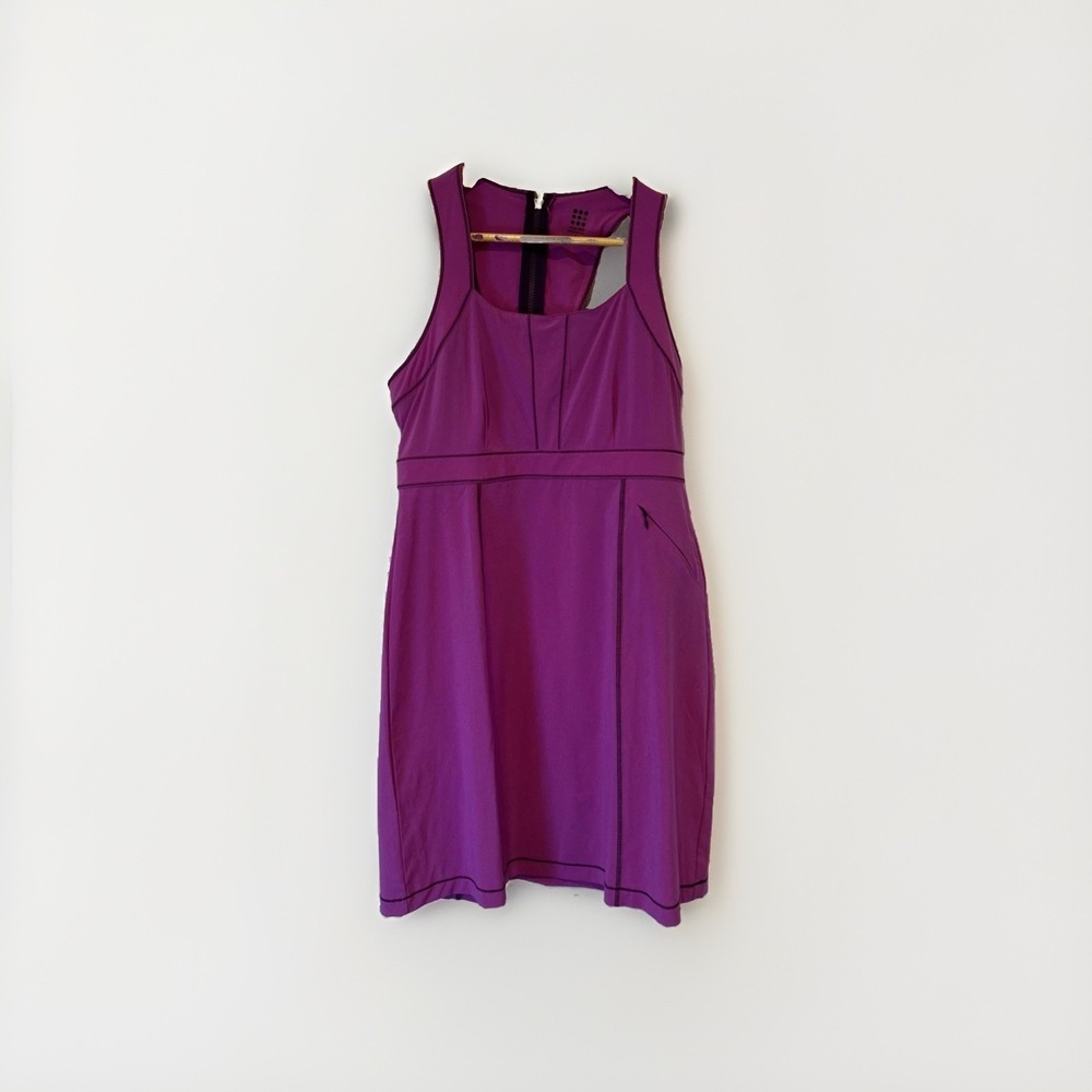 Title Nine Purple Nimblene Trouble Athleisure Zipper Back Dress 6 Women Purple